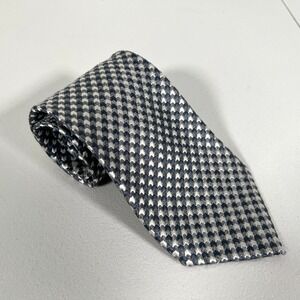 Charvet Place Vendome Mens Tie Gray Blue 100% Silk Geometric Classic France